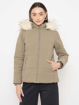 Madame - Olive Faux Fur Puffer Jacket