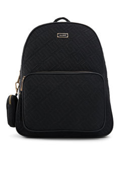 Aldo - Womens Black Self Design Backpack with Coin Pouch (Set of 2) (M)