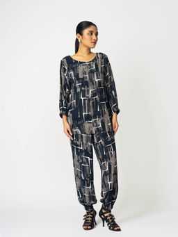 Klad - Brick Printed 3/4Th Sleeves Co-Ord (Set of 2)