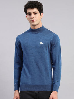Monte Carlo - Dk Blue Multi Solid T Neck Sweater
