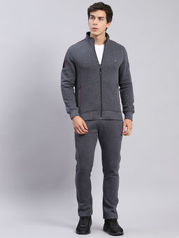 Monte Carlo - Dark Grey Solid Stand Collar Track Suit (Set of 2)