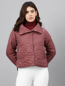 Xpose - Women Wine Lightweight Collar Quilted Jacket