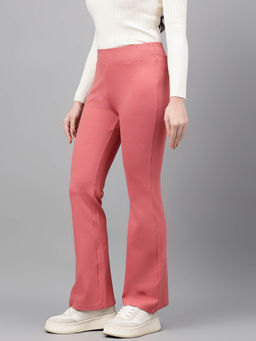 Xpose - Women Coral Comfort Flared High-Rise Trouser