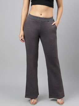 Xpose - Women Charcoal Comfort High-Rise Wide Leg Trouser
