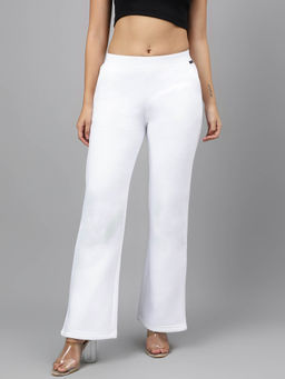 Xpose - Women White Comfort High-Rise Wide Leg Trouser