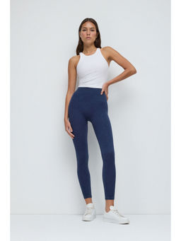 No Matter What - Navy Blue High Rise Crop Tights