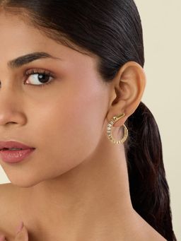 Isharya - Axo Front Back 18Kt Gold Plated Drop Earrings