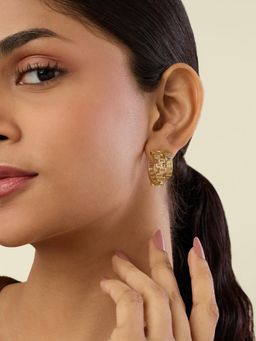 Isharya - Pavi Double 18Kt Gold Plated Hoops Earrings