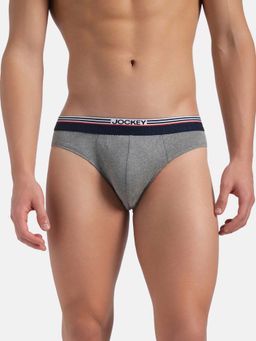 Jockey - US49 Men Super Combed Cotton Solid Brief - New Mid Grey Melange