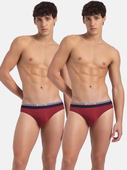 Jockey - US49 Men Super Combed Cotton Solid Brief - New Red Melange (Pack of 2)