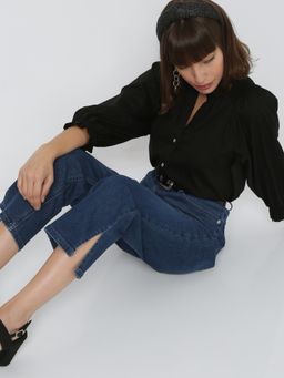 VERO MODA - Womens Solid Blue Jeans