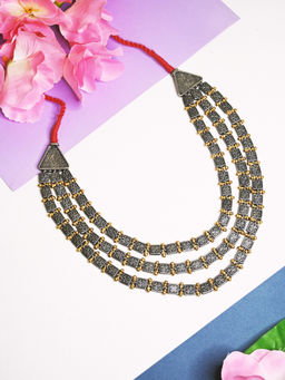 Mero Jewellery - Silver Tribal Necklace