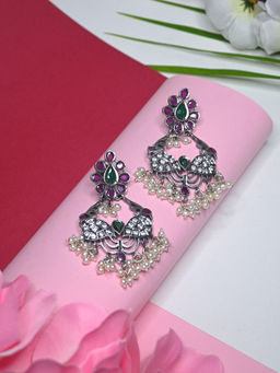 Mero Jewellery - Pink Temple Earrings