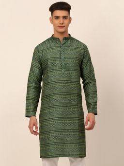 Jompers - Men Green Printed Kurta
