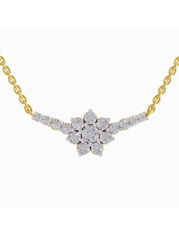 Sparkles - Lab Grown Diamond 1.3Ct Twilight Bloom Diamond Pendant Necklace 14K Yellow Gold