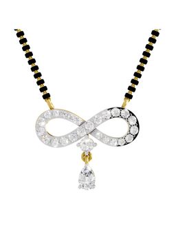 Sparkles - Lab Grown Diamond 1.35Ct Pear and Diamond Infinity Mangalsutra 14K Yellow Gold