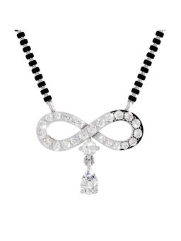 Sparkles - Lab Grown Diamond 1.35Ct Pear and Diamond Infinity Mangalsutra 14K White Gold