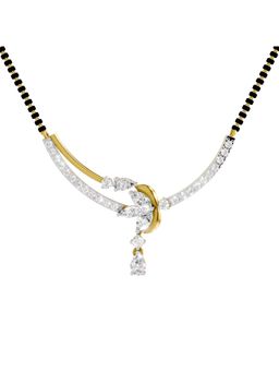 Sparkles - Lab Grown Diamond 1.66Ct Curved Cluster Pendant Necklace 14K Yellow Gold