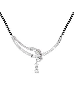 Sparkles - Lab Grown Diamond 1.66Ct Curved Cluster Pendant Necklace 14K White Gold