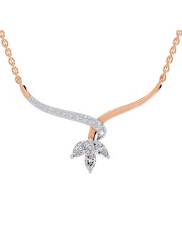 Sparkles - Lab Grown Diamond 1.18Ct Marquise Flower Cluster Pendant Necklace 14K Rose Gold