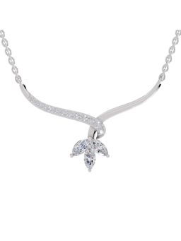 Sparkles - Lab Grown Diamond 1.18Ct Marquise Flower Cluster Pendant Necklace 14K White Gold
