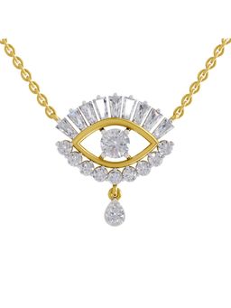 Sparkles - Lab Grown Diamond 2.08Ct Evil Eyel Pendant Necklace 14K Yellow Gold