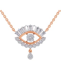 Sparkles - Lab Grown Diamond 2.08Ct Evil Eyel Pendant Necklace 14K Rose Gold