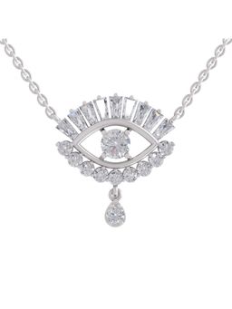 Sparkles - Lab Grown Diamond 2.08Ct Evil Eyel Pendant Necklace 14K White Gold