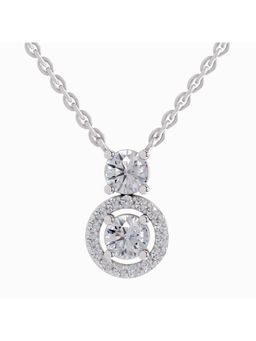 Sparkles - Lab Grown Diamond 1.11Ct Vertical Two Stone Pendant Necklace 14K White Gold