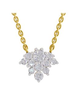 Sparkles - Lab Grown Diamond 1.03Ct Igi Certified Frost Bloom Pendant Necklace 14K Yellow Gold