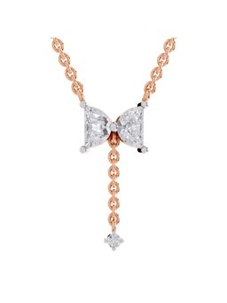 Sparkles - Lab Grown Diamond 0.91Ct Halfmoon Shape Celeste Drop Pendant Necklace 14K Rose Gold