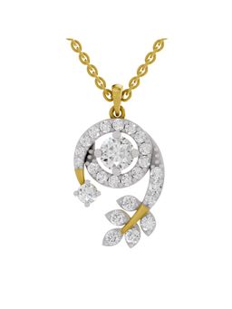Sparkles - Lab Grown Diamond 1.72Ct Diamond Spiral and Leaf Pendant Necklace 14K Yellow Gold