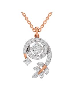 Sparkles - Lab Grown Diamond 1.72Ct Diamond Spiral and Leaf Pendant Necklace 14K Rose Gold