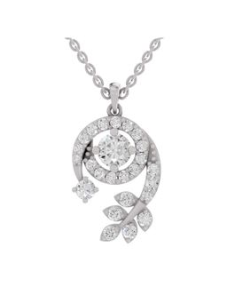 Sparkles - Lab Grown Diamond 1.72Ct Diamond Spiral and Leaf Pendant Necklace 14K White Gold