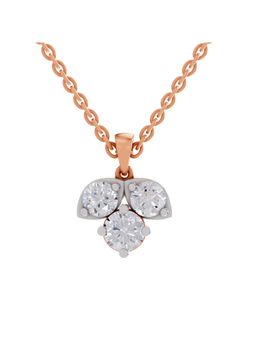 Sparkles - Lab Grown Diamond 1.29Ct Igi Certified Three-Stone Pendant Necklace 14K Rose Gold