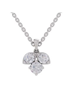 Sparkles - Lab Grown Diamond 1.29Ct Igi Certified Three-Stone Pendant Necklace 14K White Gold