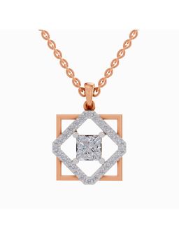 Sparkles - Lab Grown Diamond 1.63Ct Igi Certified Princess Cut Pendant Necklace 14K Rose Gold