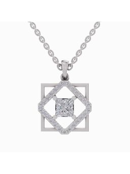 Sparkles - Lab Grown Diamond 1.63Ct Igi Certified Princess Cut Pendant Necklace 14K White Gold