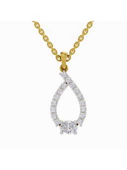 Sparkles - Lab Grown Diamond 1.92Ct Igi Certified Halo Teardrop Pendant Necklace 14K Yellow Gold