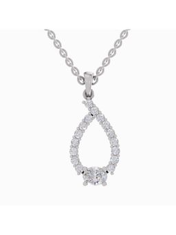 Sparkles - Lab Grown Diamond 1.92Ct Igi Certified Halo Teardrop Pendant Necklace 14K White Gold