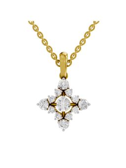 Sparkles - Lab Grown Diamond 0.95Ct Igi Certified Diamond Bloom Pendant Necklace 14K Yellow Gold