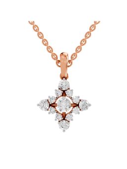 Sparkles - Lab Grown Diamond 0.95Ct Igi Certified Diamond Bloom Pendant Necklace 14K Rose Gold