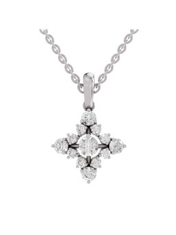 Sparkles - Lab Grown Diamond 0.95Ct Igi Certified Diamond Bloom Pendant Necklace 14K White Gold