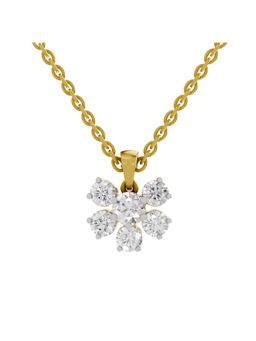 Sparkles - Lab Grown Diamond 3.08Ct Igi Certified Celeste Bloom Pendant Necklace 14K Yellow Gold