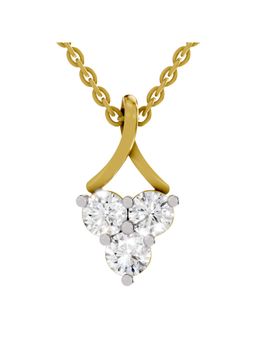 Sparkles - Lab Grown Diamond 1.2Ct Igi Certified Trinity Spark Pendant Necklace 14K Yellow Gold