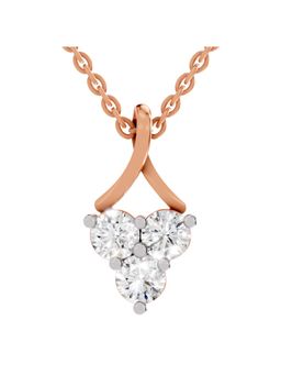 Sparkles - Lab Grown Diamond 1.2Ct Igi Certified Trinity Spark Pendant Necklace 14K Rose Gold