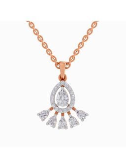 Sparkles - Lab Grown Diamond 0.87Ct Diamond Pear Cluster Drop Pendant Necklace 14K Rose Gold