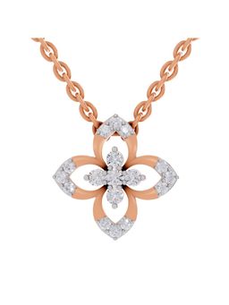 Sparkles - Lab Grown Diamond Igi Certified 0.25Ct Floral Pendant 14K Rose Gold