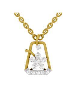 Sparkles - Lab Grown Diamond Igi Certified 0.25Ct Blossom Frame Pendant 14K Yellow Gold