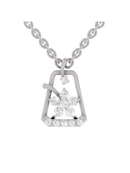 Sparkles - Lab Grown Diamond Igi Certified 0.25Ct Blossom Frame Pendant 14K White Gold